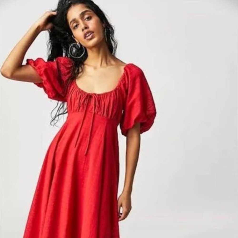 NWT Free People On My Level Maxi Dress in Atlas Red Size L
